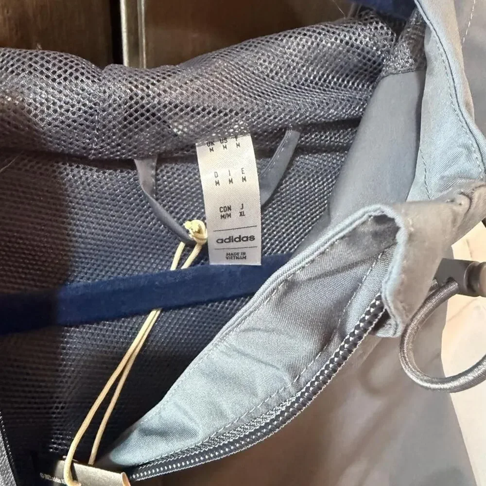 Adidas Men's Grey and Blue Jacket